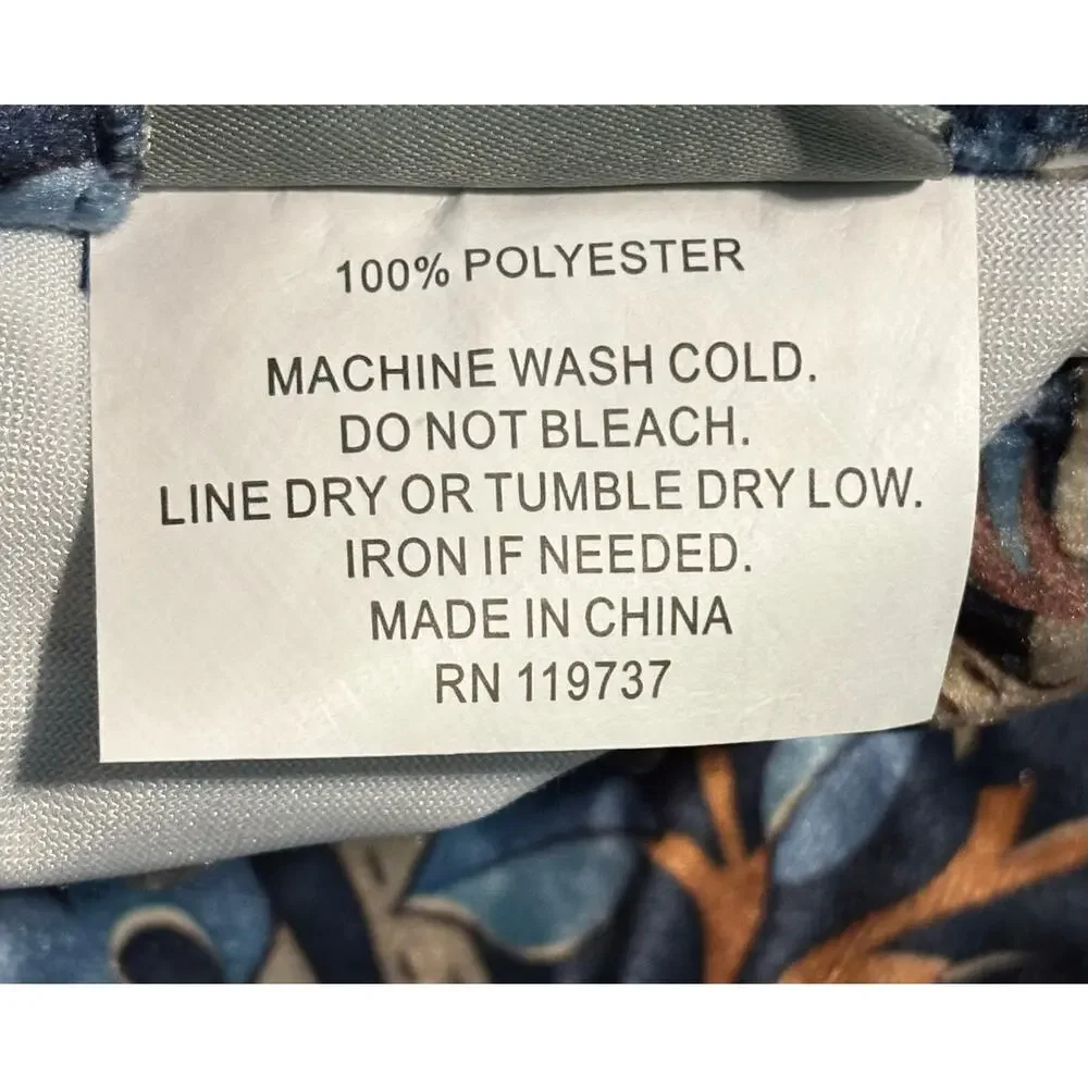 William Morris & Co. Window Curtains Panels Lodden Navy Blue Clay 37X84” Velvet - Picture 11 of 12